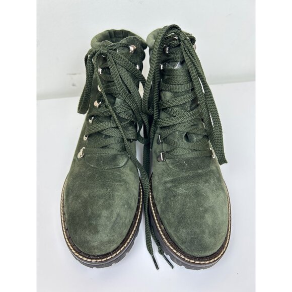 Celtic & Co. Hiking Boots Women's Suede Shearling Green Lace Up Italy Gorpcore 9 - Picture 3 of 7
